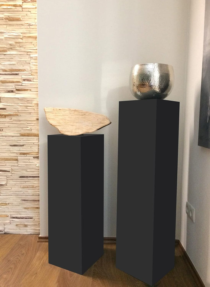 STEMA Seyfried Dekosäule, Podest in 3 Grössen (80x25x25 cm, Schwarz Matt) Blumensäule, Blumenständer