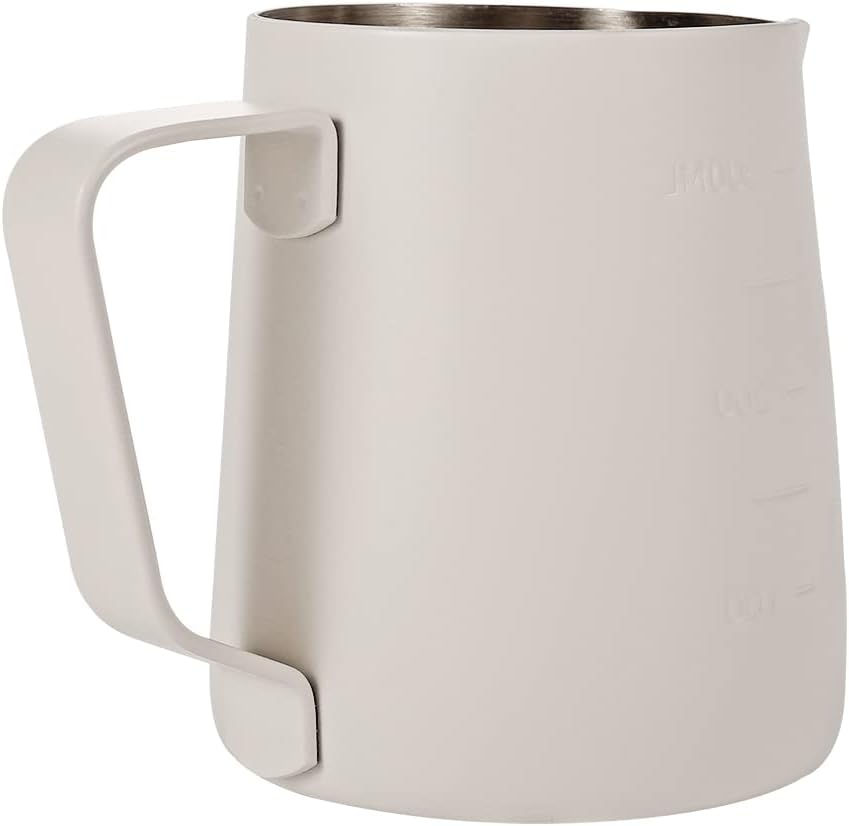 Dianoo Espresso Dampfkrug 350 ml, Milchaufschäumkännchen, Edelstahl, Kaffeemilch, Aufschäumbecher, K
