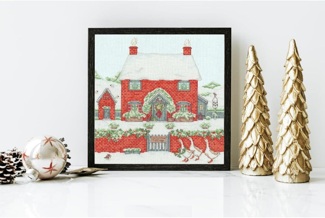 Bothy Threads Kreuzstich Set mit Zählmuster Landgut: Weihnachtshäuschen