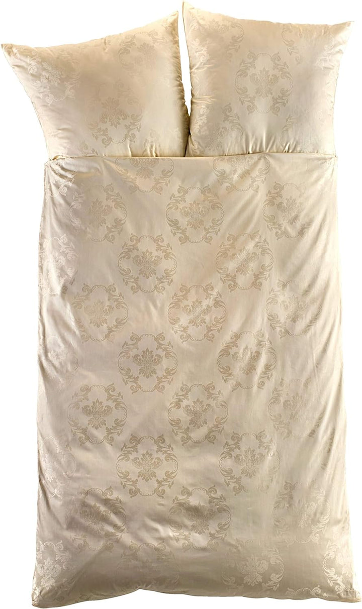 Curt Bauer Josephine 3737 Mako-Brokat-Damast Bettwäsche 155x220 + 80x80 2219-champagner