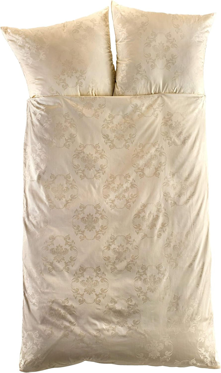 Curt Bauer Josephine 3737 Mako-Brokat-Damast Bettwäsche 135x200 + 80x80 2219-champagner
