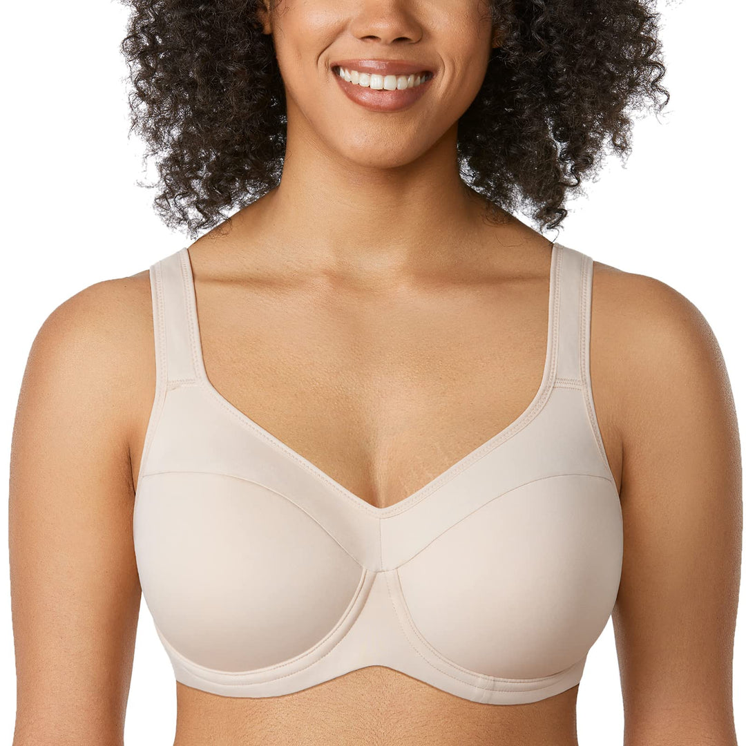 DELIMIRA Damen Bügel BH Stütz Vollschalen Leicht Gefütterter Grosse Grössen 100F Beige, 100F Beige