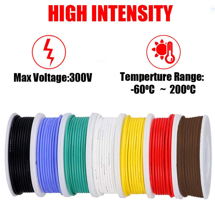 Youmile 26 AWG Silikon Elektrischer Draht Kabel Sortiments kit 300V 7 Farbe Spule Jeweils 10m/33ft 2