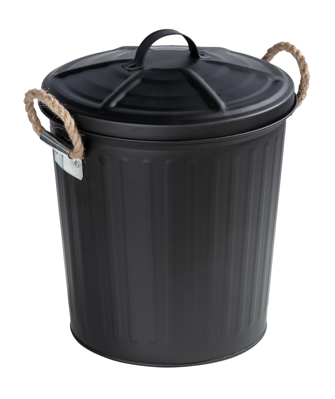 WENKO Kosmetikeimer Gara, Bad-Eimer 6 L, Retro Badezimmer Mülleimer, Geflochtene Griffe, Lackierter