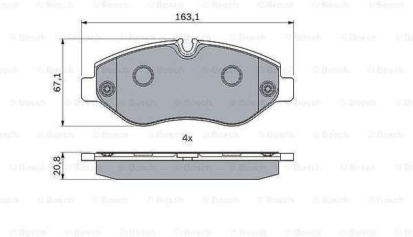 Bosch BP1031 Bremsbeläge - Vorderachse - ECE-R90 Zertifizierung - vier Bremsbeläge pro Set
