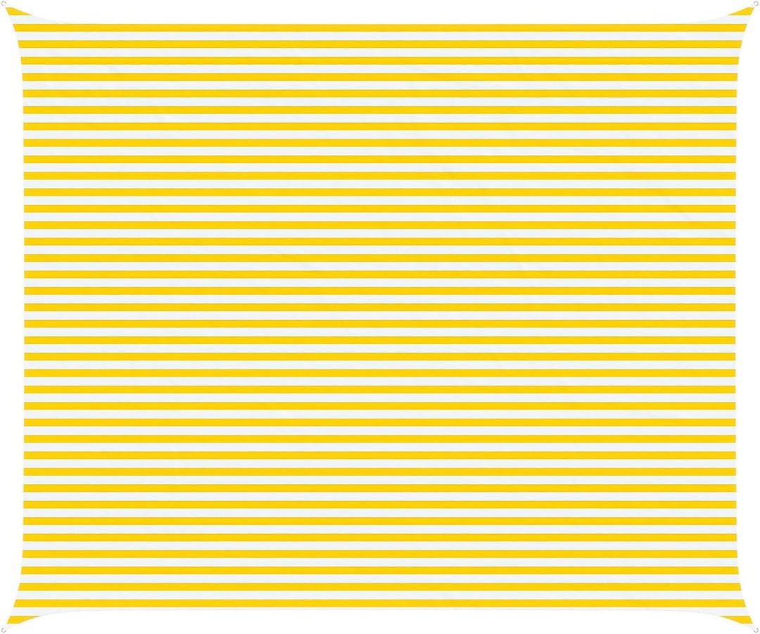 vidaXL Sonnensegel Gelb und Weiss 6 x 5 m 100% Polyester Oxford, Outdoor Schatten, UV-beständig, rec