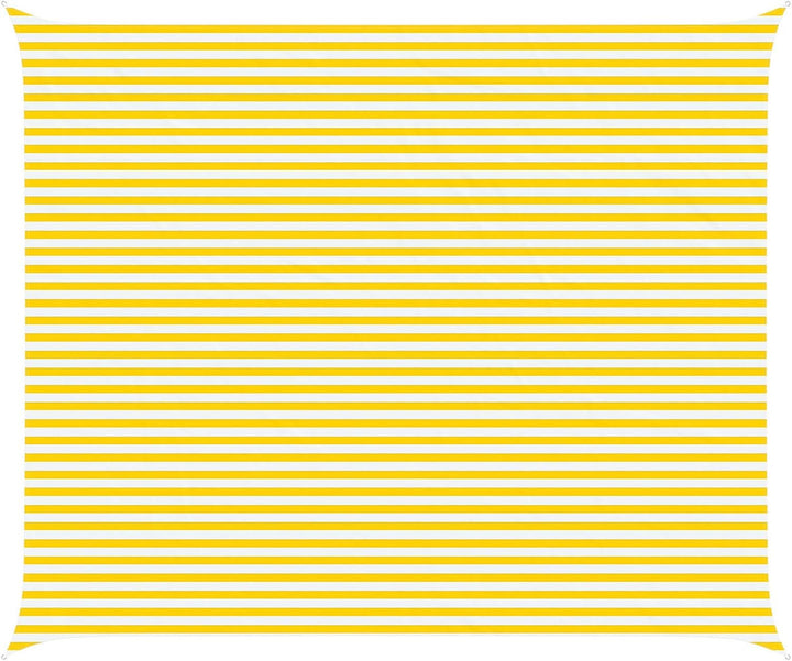 vidaXL Sonnensegel Gelb und Weiss 6 x 5 m 100% Polyester Oxford, Outdoor Schatten, UV-beständig, rec