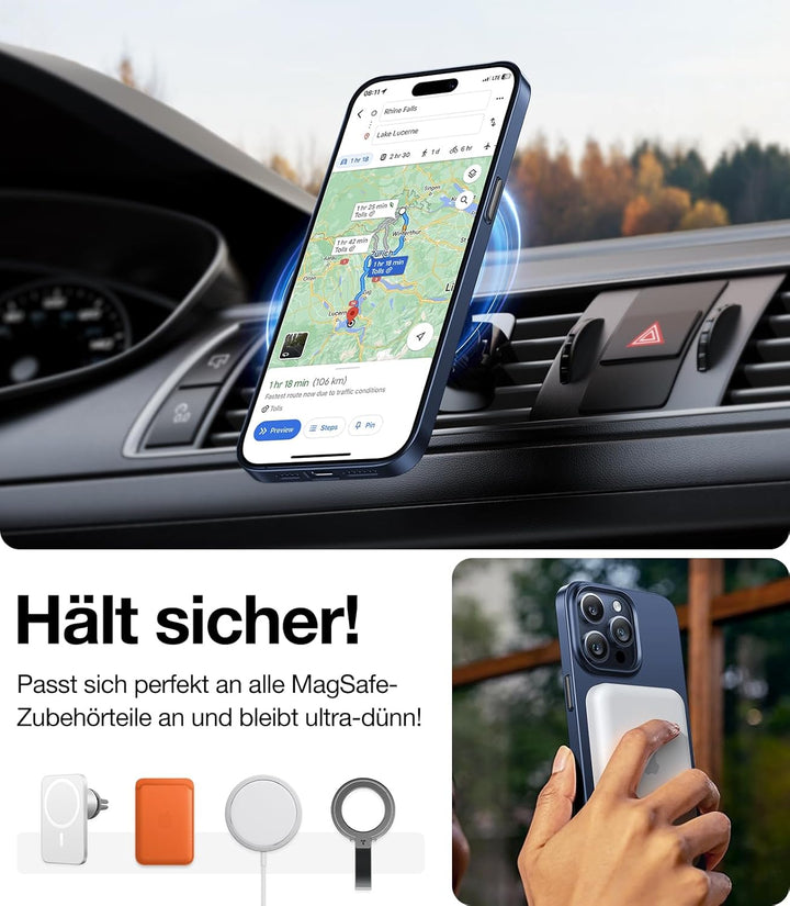 TORRAS Ultra Dünn für iPhone 15 Pro Hülle für MagSafe [Nr. 1 Magnetkraft] Extrem Stossfest Kratzfest