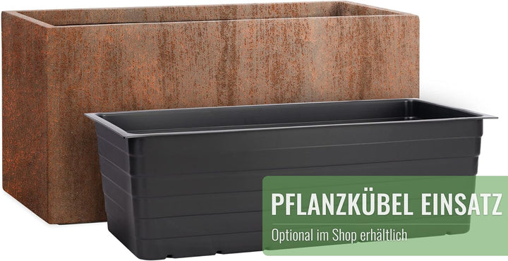 Pflanzwerk® Pflanzkübel Fiberglas TUB Rost Braun 45x100x45cm XXL *Frostbeständig* *UV-Schutz* *Quali
