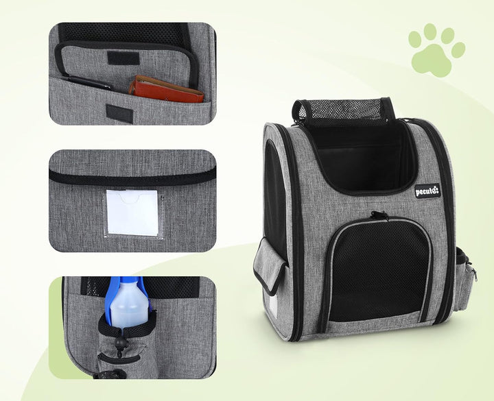 pecute Haustier Rucksack mit Netzfenster, Tragbare und Faltbare Katzentasche, Atmungsaktive und Leic