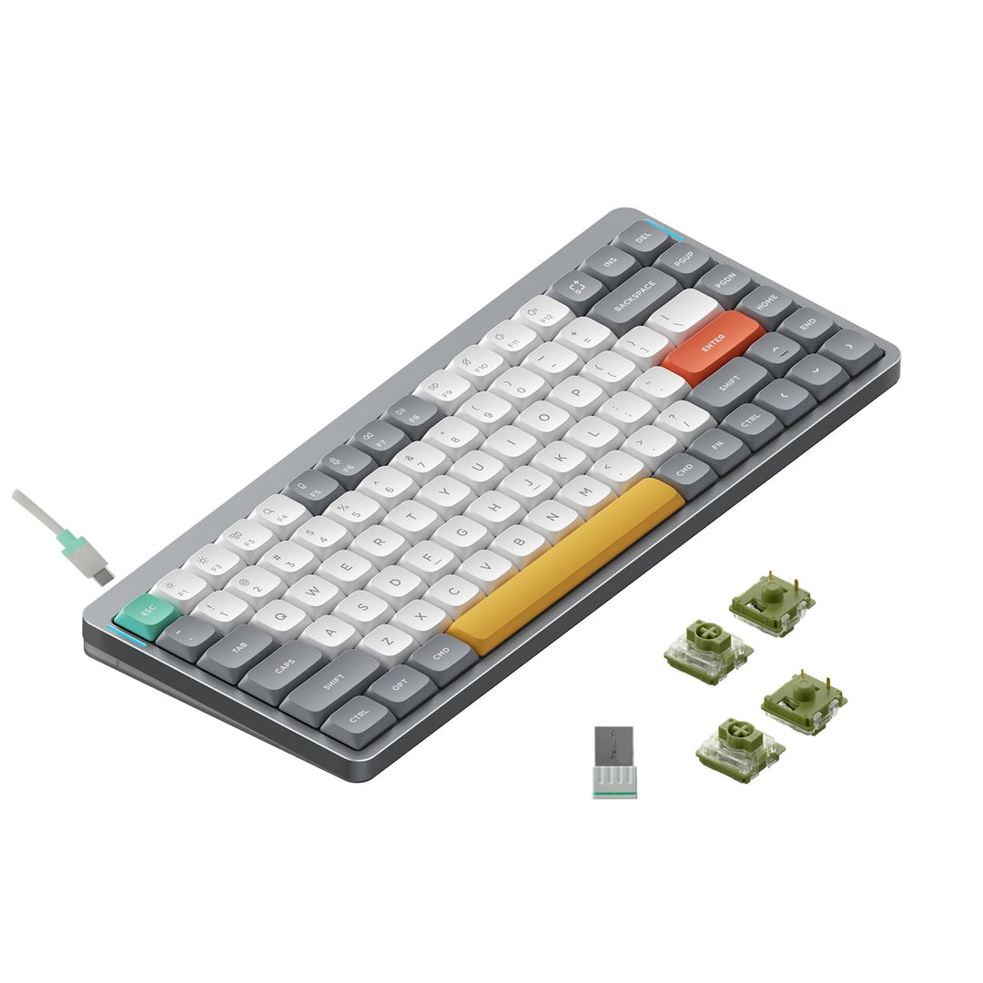 nuphy Air75 v2 Mechanische Tastatur QMK/VIA, 75% Low Profile Kabellose Tastatur, Bluetooth 5.1, 2.4G