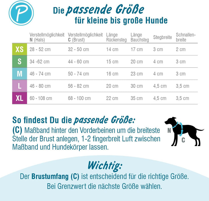 Petlando Hundegeschirr gepolstert, Mesh Y-Comfort, weich, stufenlos verstellbar, besonders leicht &amp;
