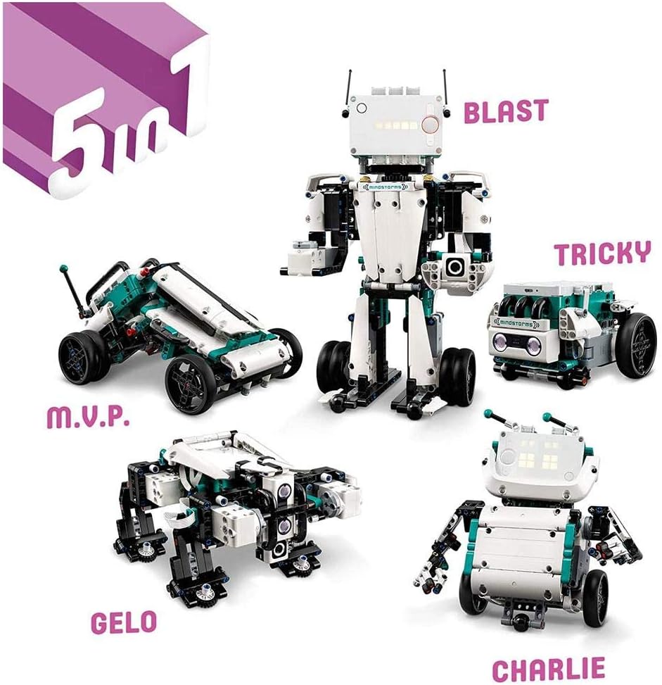 LEGO 51515 MINDSTORMS Roboter-Erfinder, 5-in-1-Robotik-Set mit App-Fernsteuerung, Programmierbar Und