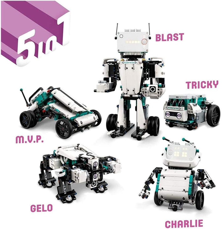LEGO 51515 MINDSTORMS Roboter-Erfinder, 5-in-1-Robotik-Set mit App-Fernsteuerung, Programmierbar Und