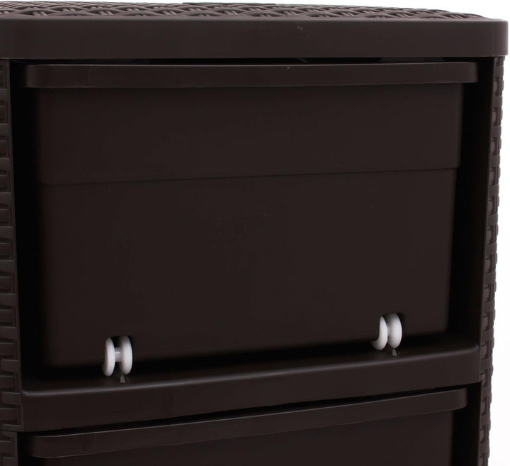 CURVER Regal mit 4 Schubladen STYLE Regal mit 4 Schubladen, Dunkelbraun, 33x38x79, Dunkelbraun