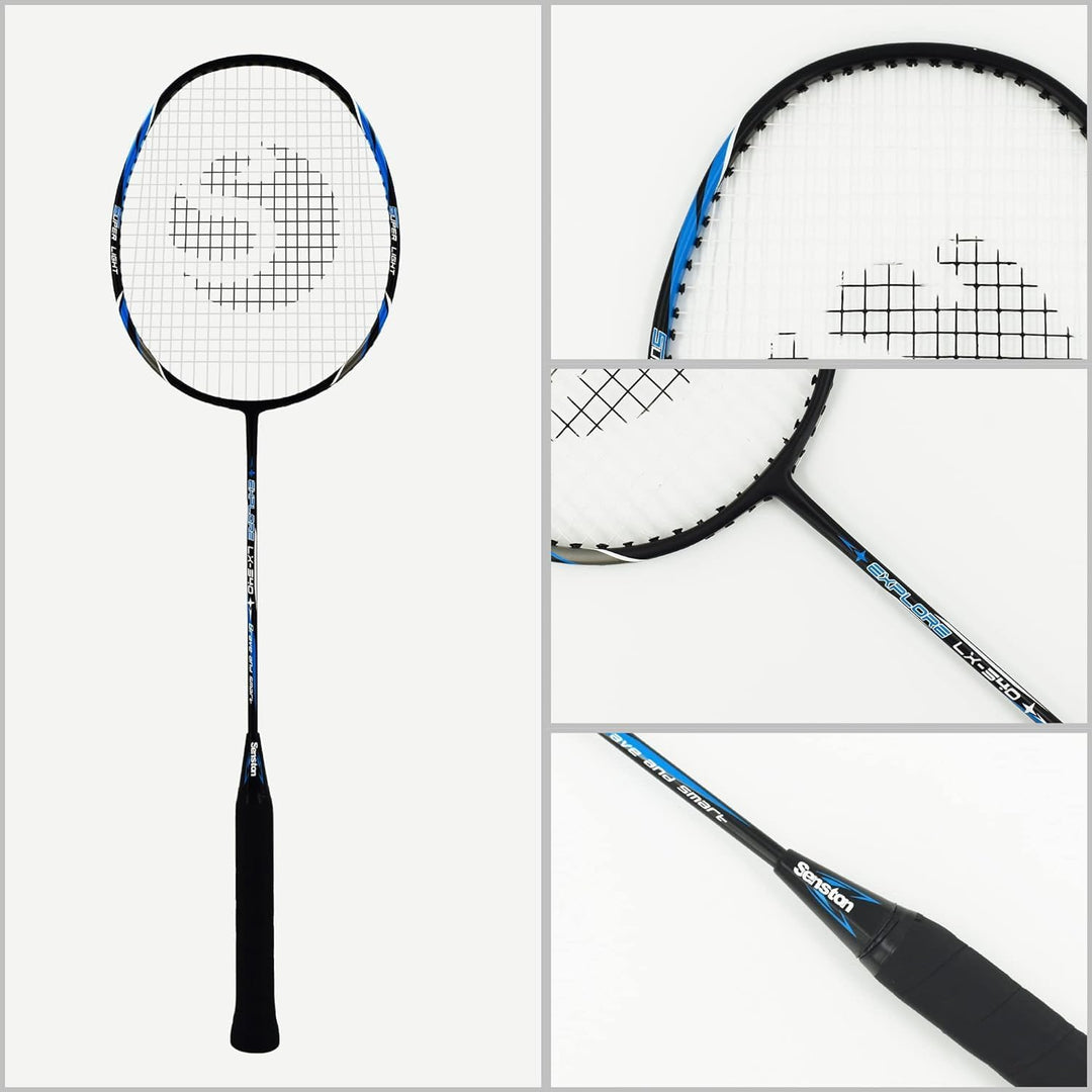 Senston Graphit Badminton Set Carbon Profi Badmintonschläger Leichtgewicht Badminton Schläger Federb