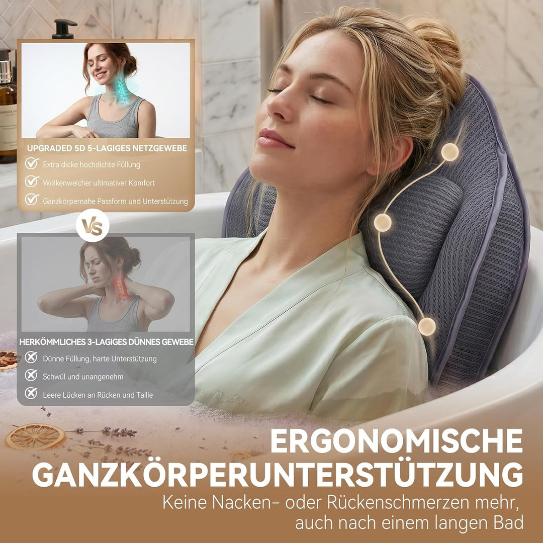 Poemland Luxus Dicke, volle Körper Badewannenkissen Mat &amp; Cushion für Badewanne Kopfstütze Hals Schu