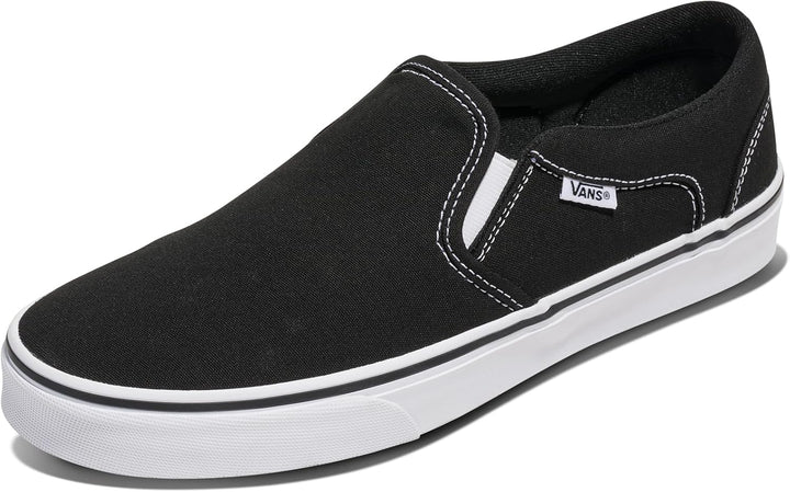 Vans Herren Asher Sneaker 38.5 EU Canvas Black White, 38.5 EU Canvas Black White