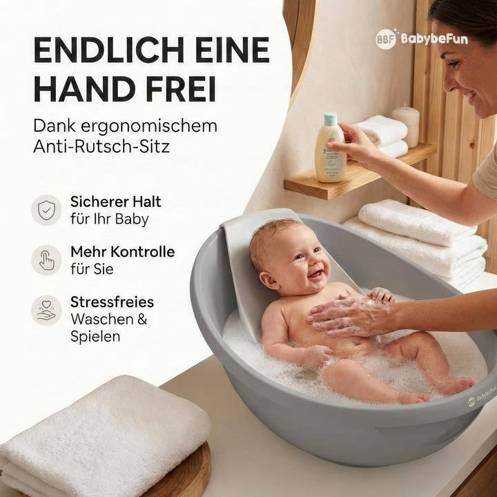 Baby Badewanne mit Badewanneneinsatz für Neugeborene - Testsieger - Rutschfeste Babybadewanne für Ba