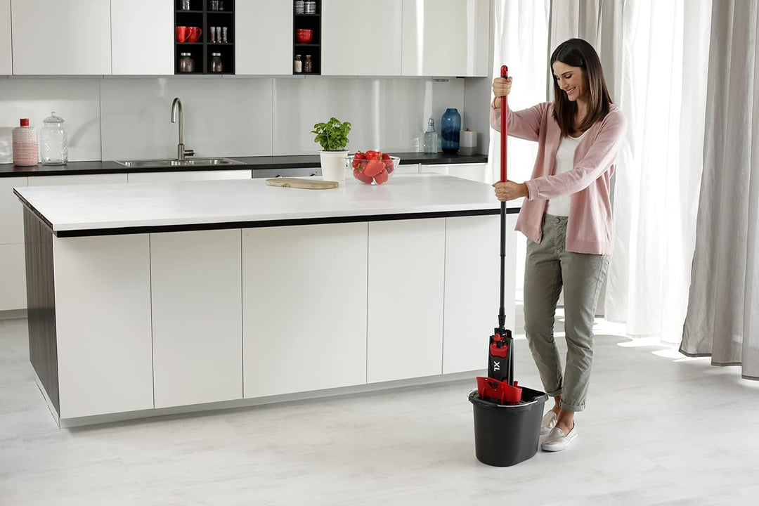 Vileda ULTRAMAX XL Bodenwischer Komplett-Set mit Eimer, Rot Schwarz Alt