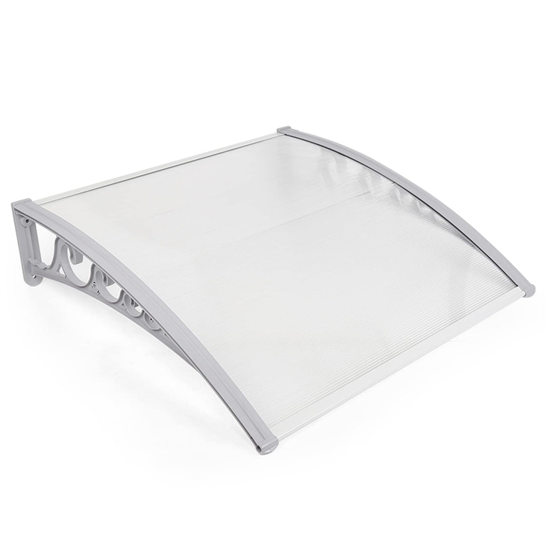 Homewell Vordach für Haustür 80 x 120 cm Weiss, Modern Überdachung Haustür aus PC-Hohlplatte, PP-Kun