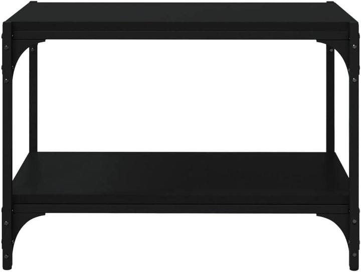 homiuse TV-Schrank Schwarz 60x33x41 cm Holzwerkstoff und Stahl TV Board Fernsehschrank Fernsehtisch