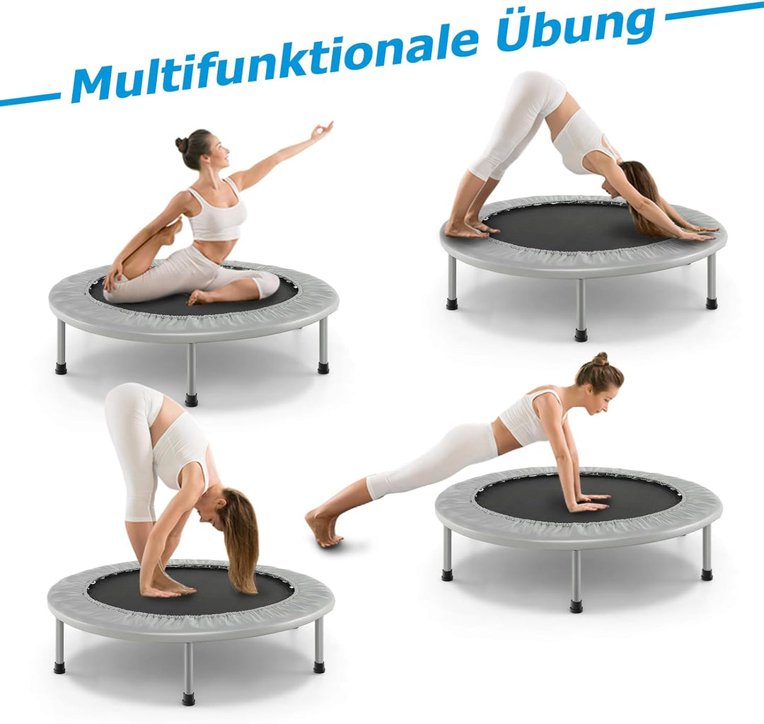 GOPLUS Faltbares Trampolin, Ø97cm Kindertrampolin klappbar bis 150kg Belastbar, Fitness Trampolin mi