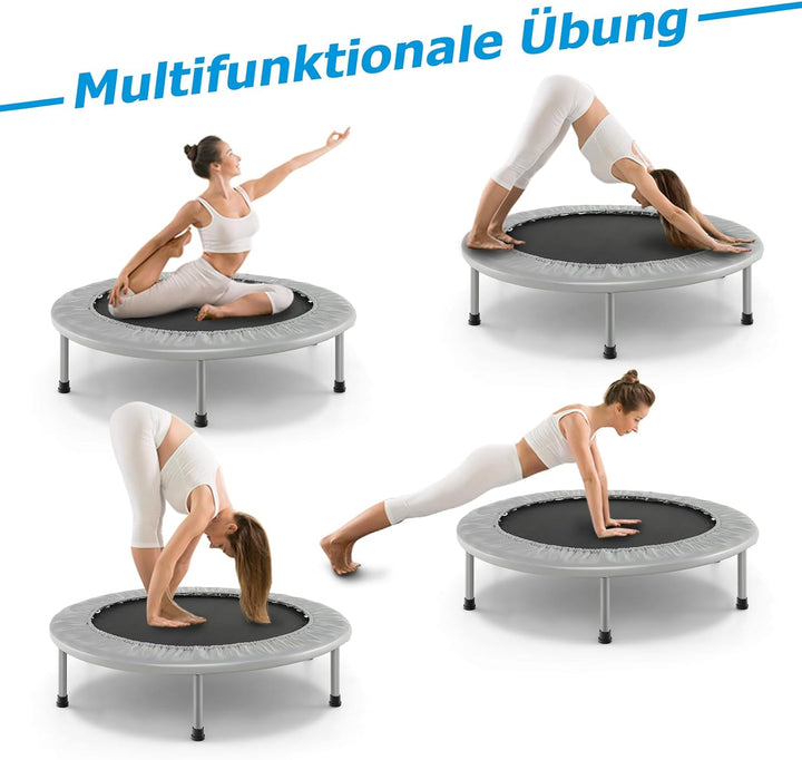 GOPLUS Faltbares Trampolin, Ø97cm Kindertrampolin klappbar bis 150kg Belastbar, Fitness Trampolin mi
