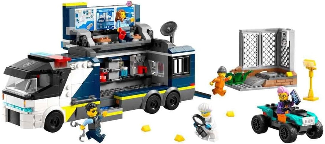 LEGO City Polizeitruck mit Labor, Polizei-Set mit Quad und LKW-Spielzeug für Kinder, Geschenk für Ju