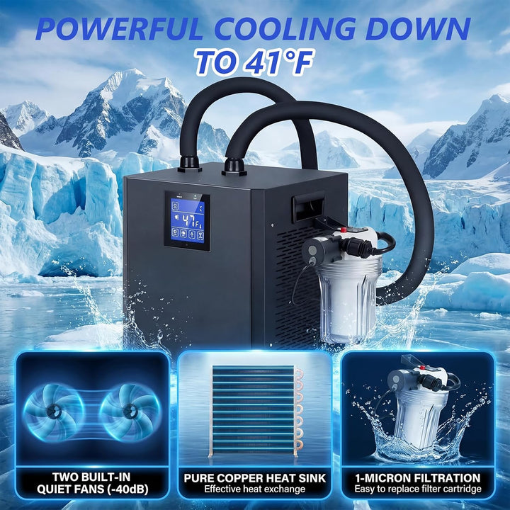 Eisbadkühler,1/3 PS Water Chiller Kit für Eisbad,eisbad kühlgerät 300L eisbad wasserkühler EisbadküH