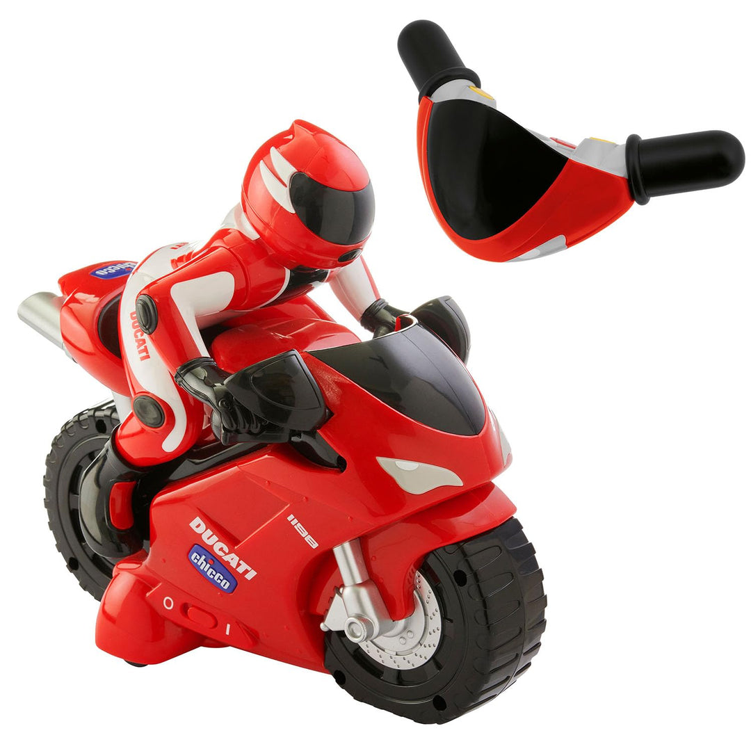 Chicco Ducati 1198 RC Motorrad mit Intuitiver Funkfernsteuerung, Ferngesteuertes Motorrad mit Hupe u