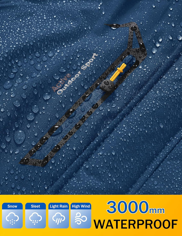 MAGCOMSEN Winterjacke Herren Warm Gefüttert Skijacke Wasserdicht Regenjacke Snowboardjacke Outdoor F