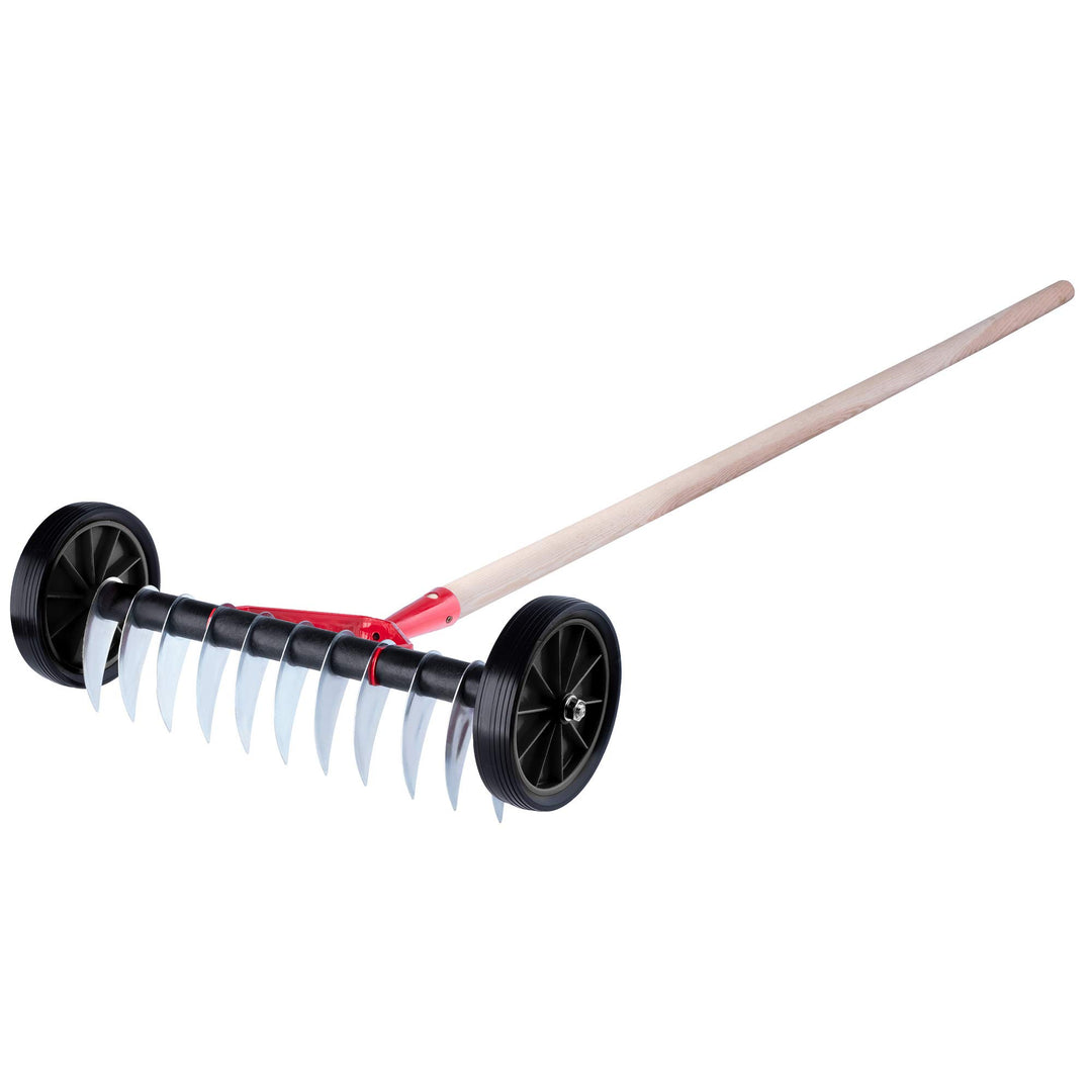 KADAX Rasenlüfter mit Rädern, Gartenkralle für Rasen, Garten, Moos, Schneidrechen aus Metall, manuel