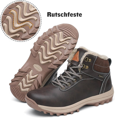Mishansha Warme Gefüttert Winterschuhe Herren Damen Wasserabweisend Winterstiefel Wanderschuhe Gr.36