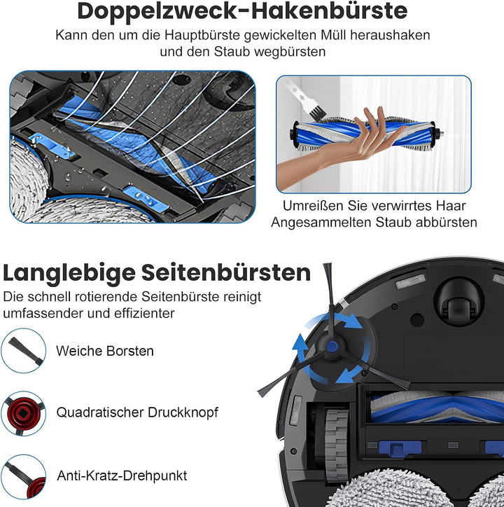 20 Stück Zubehörset für ECOVACS DEEBOT T30 PRO Omni/T30 Omni, 6 Staubbeutel 4 Mopp Wischtücher 4 Sei