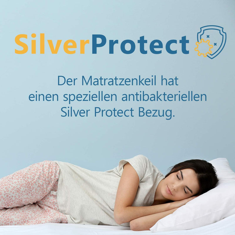 PROCAVE Doppelbettbrücke mit Silver Protect-Bezug 25 x 200 cm, ein Matratzen Ritzenfüller verbindet