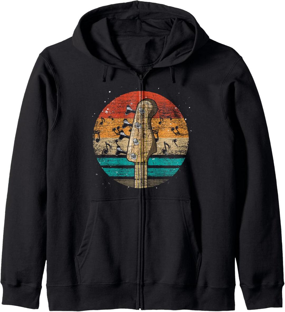 Bassspieler Rock Musikinstrument Bassist Retro Bass Gitarre Kapuzenjacke