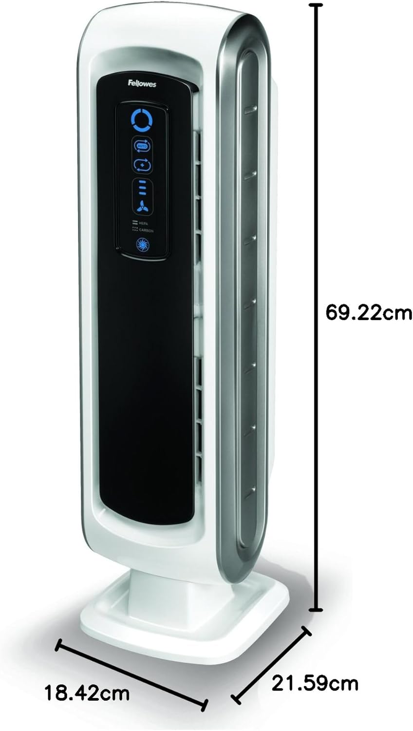 AeraMax HEPA Luftreiniger DX55 von Fellowes, für 8-12qm, 3-5 Luftwechsel/Std., True HEPA und Kohlefi