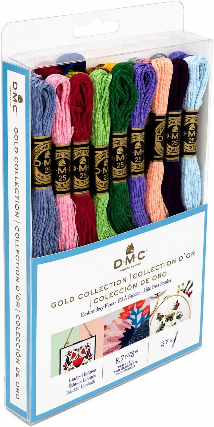 DMC - Mouliné Garnpack Goldkollektion, 100% Baumwolle - 27 Stränge Mouliné Spécial Art. 117MC, je 8