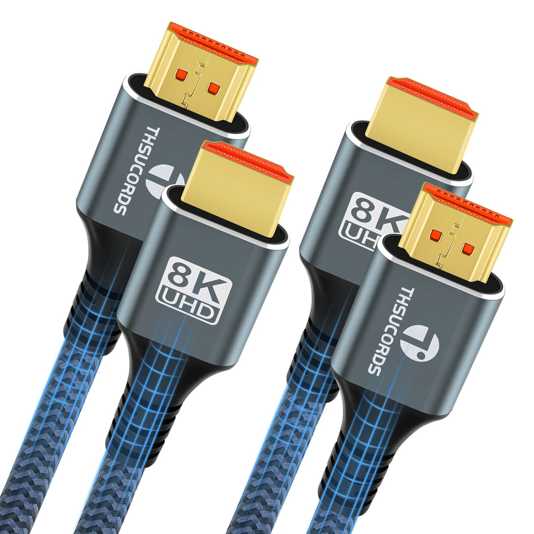 Thsucords 8K HDMI Kabel 2.1 5M 2 Stück, High Speed geflochtenes HDMI auf HDMI Kabel unterstützt 8K@6