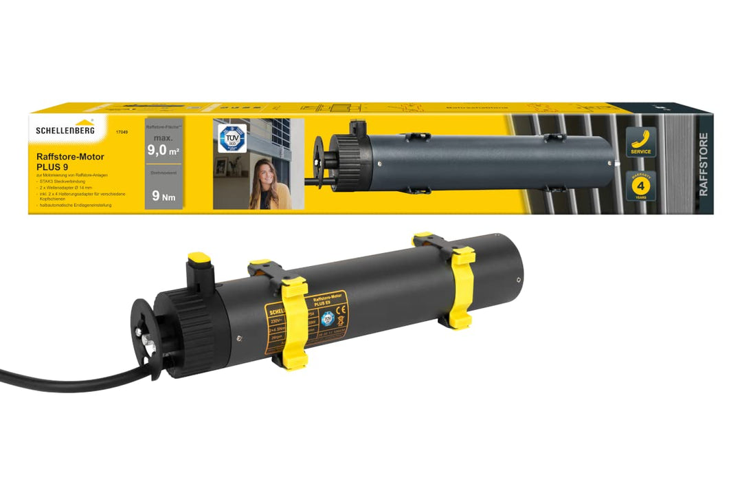 Schellenberg 17049 Raffstore Motor Plus 9 Nm, für aussen Jalousien bis zu 9m² Fläche, Steuerung manu
