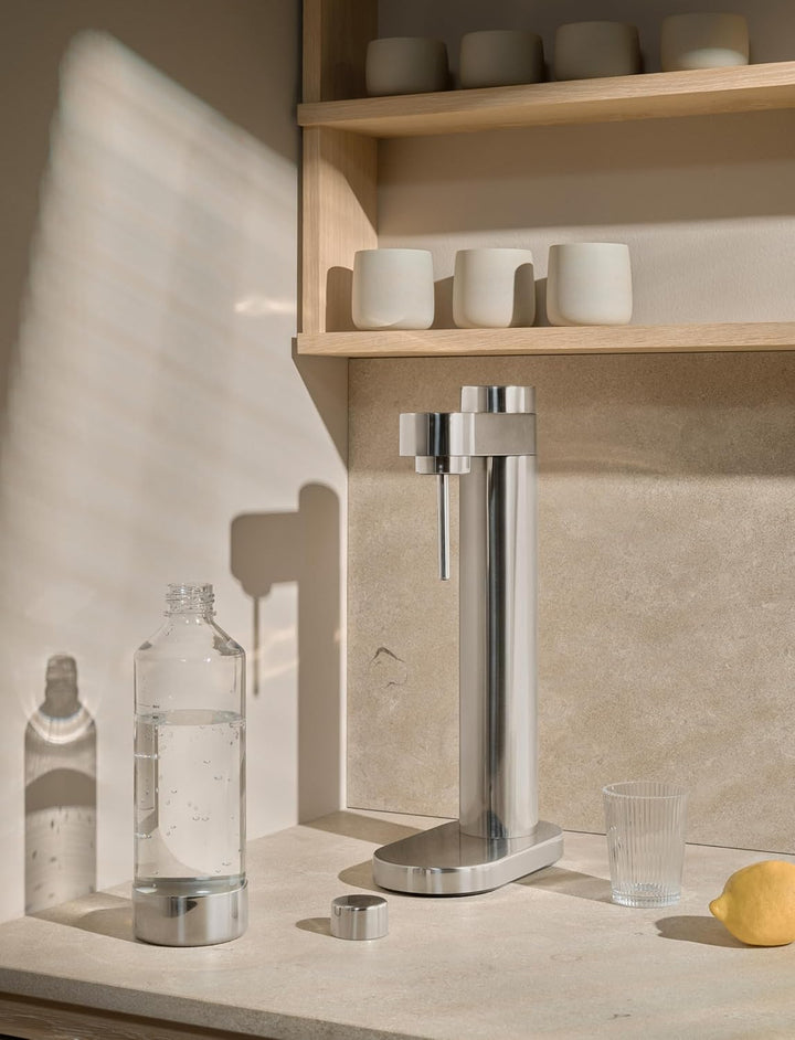Stelton Brus Wassersprudler mit flasche, Premium Carbonator für Wasser mit CO2 - Einstellbare Sprude
