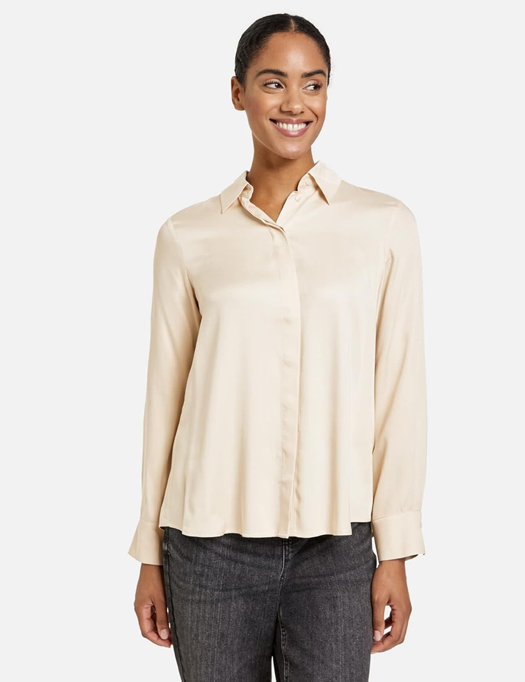 Taifun Damen 260021-11232 Bluse 38 Champagne, 38 Champagne