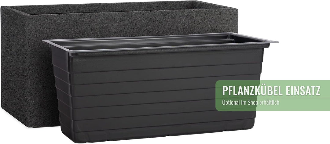 Pflanzwerk® Pflanzkübel TUB Granit Anthrazit 30x60x30cm *Frostbeständiger Blumenkübel* *UV-Schutz* *