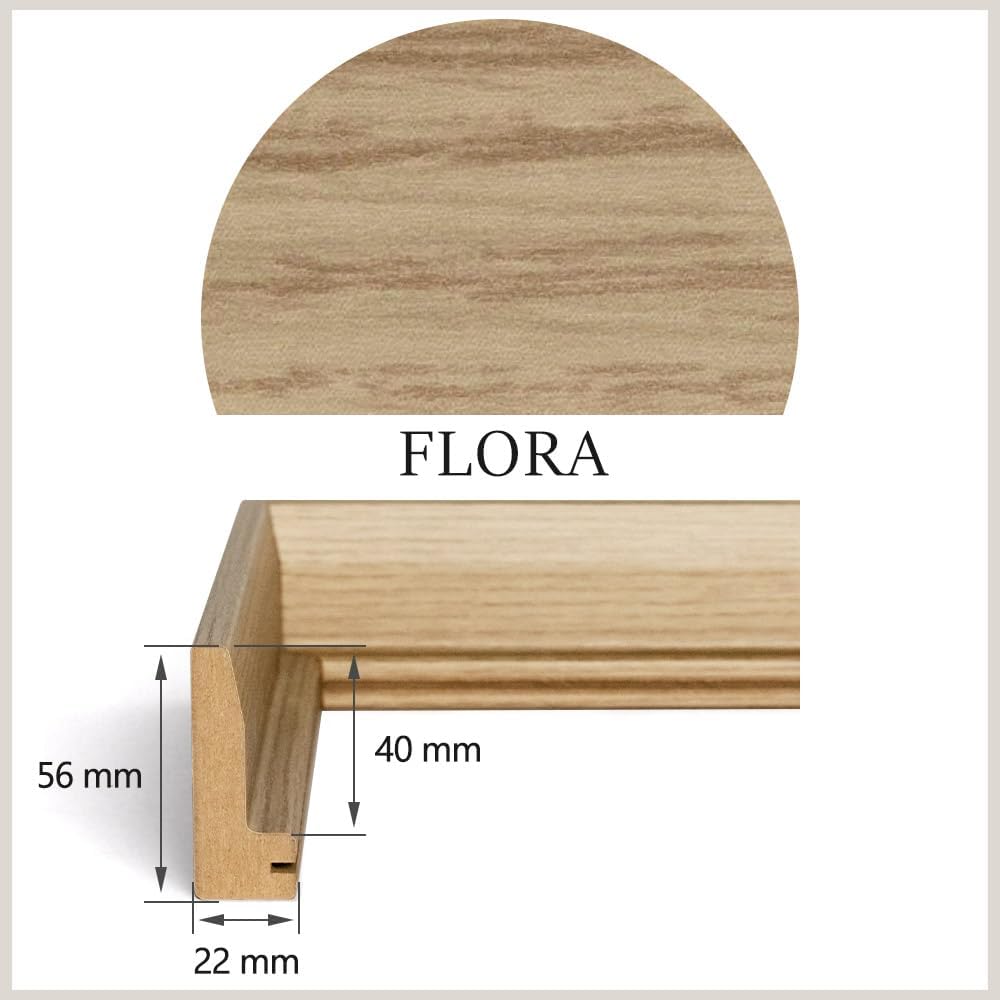 Haak Schattenfugenrahmen Flora in Eiche Natur (Dekor) 29,7x42cm (DIN A3) 29,7x42 cm (DIN A3) Eiche N