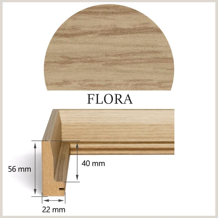 Haak Schattenfugenrahmen Flora in Eiche Natur (Dekor) 29,7x42cm (DIN A3) 29,7x42 cm (DIN A3) Eiche N