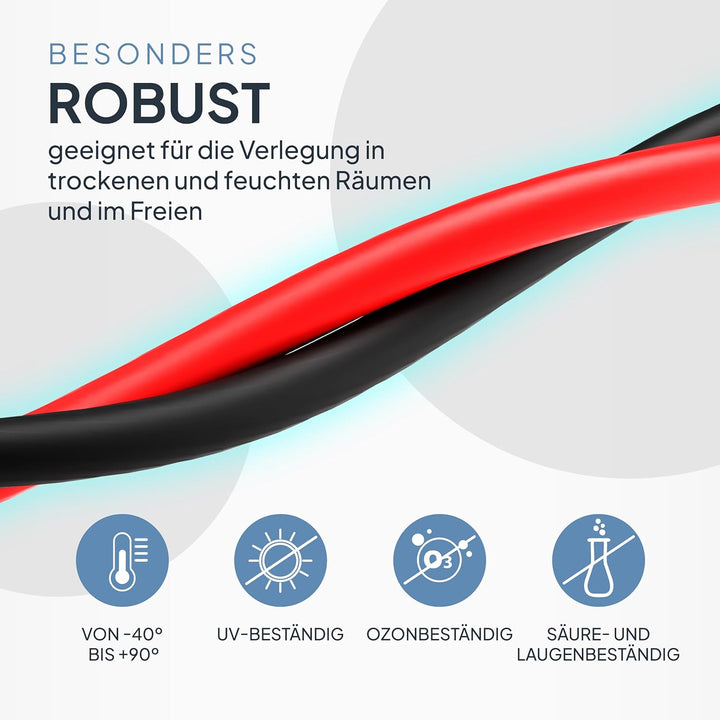 Solarkabel Verlängerung 4mm²/6mm² – 2er Set 1/2/3/5/10M – inkl. 0% MwSt. gem. § 12 Abs. 3 Ust Verbin