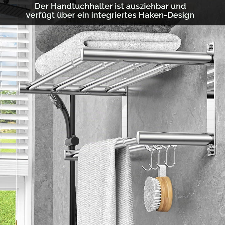 Dehnbare 17-30 Zoll Handtuchstange für Badezimmer Küche Handtuchhalter Geschirrtücher Aufhänger SUS3