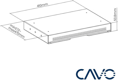 CAVO Dokumentenschublade aus Stahl 410 x 272 mm schwarz, Schreibtischschublade Unterbauschublade, 41