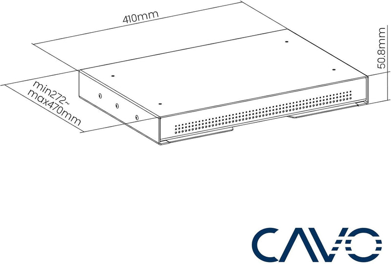 CAVO Dokumentenschublade aus Stahl 410 x 272 mm schwarz, Schreibtischschublade Unterbauschublade, 41